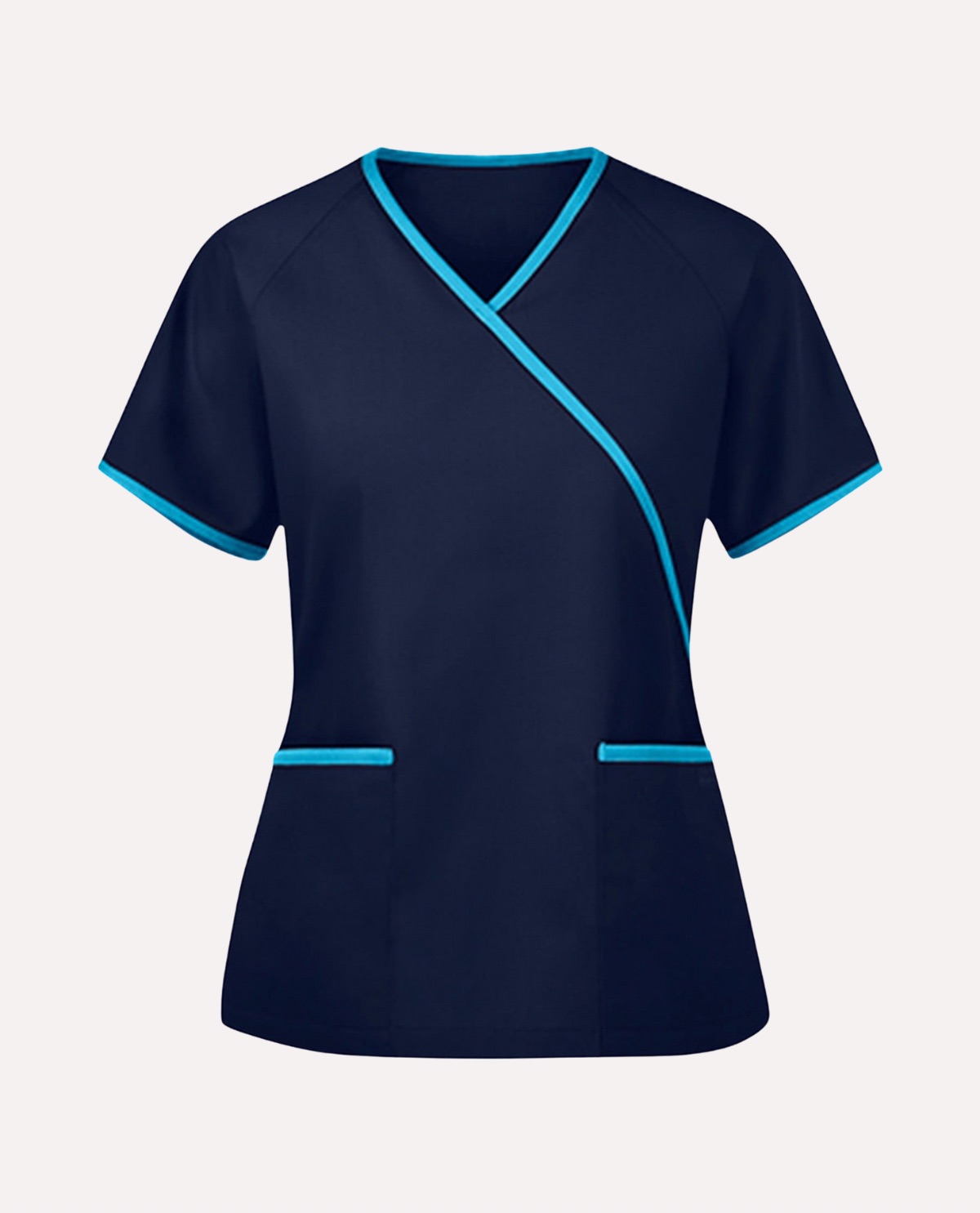 Blue Half Sleeves Medical Women Scrubs Set