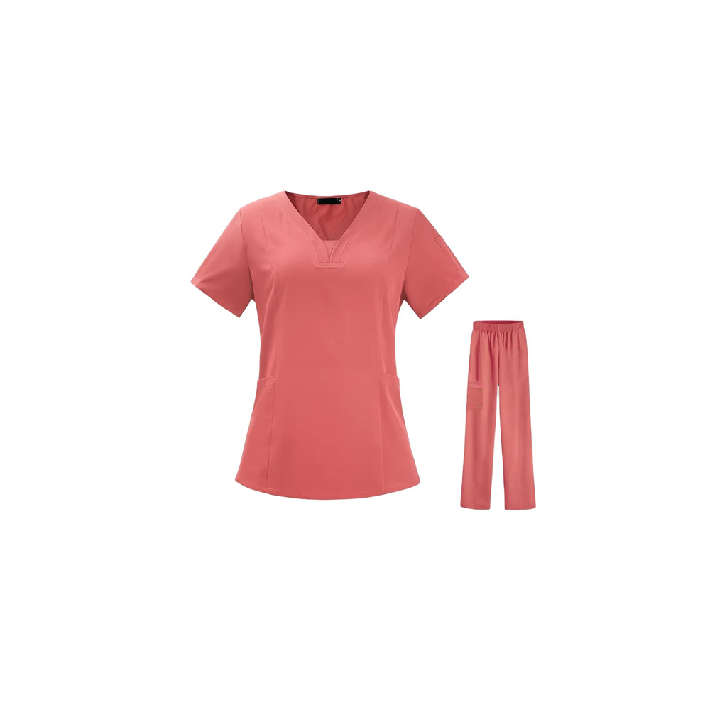 Orange Half Sleeves Medical Women Scrubs Set