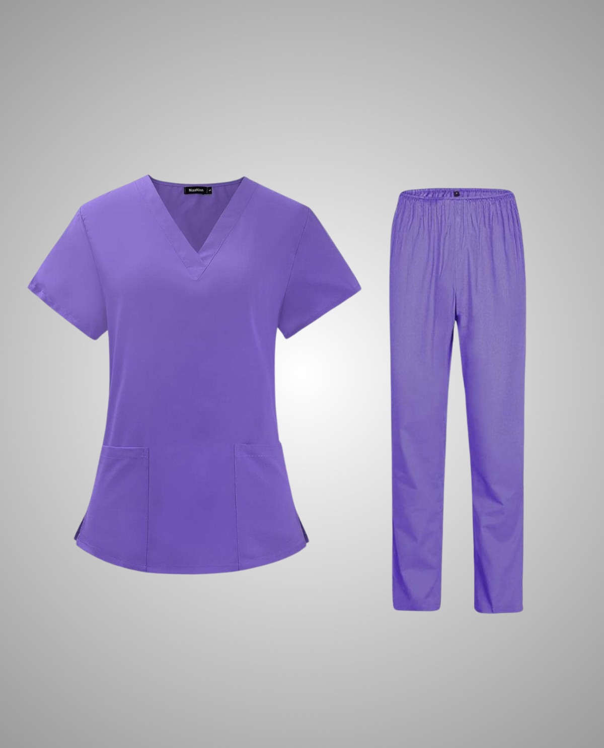 Light Purple Half Sleeves Medical Women Scrubs Set